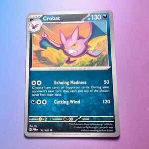 crobat - 112/182 (uncommon) — pokemon: paradox rift